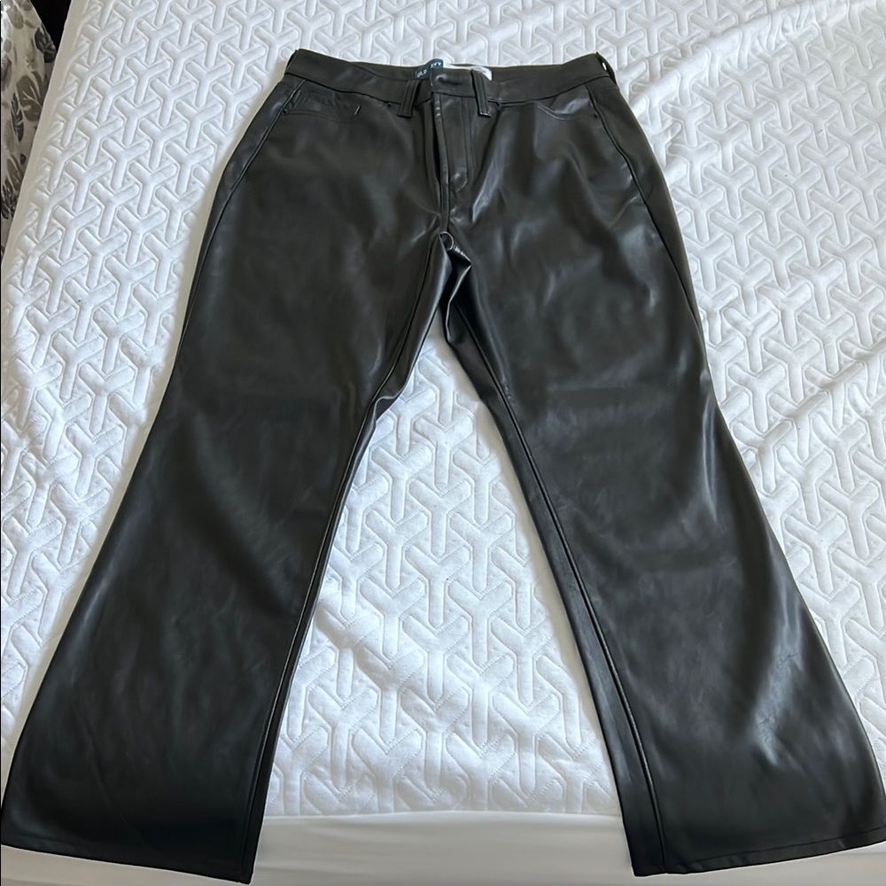 Black Faux Leather Pants (Bootcut)